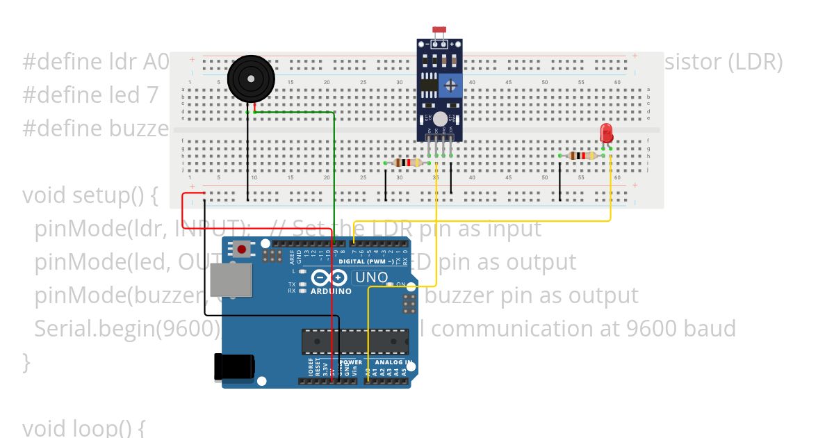 Buzzer + LDR + Led_Rev.1 simulation