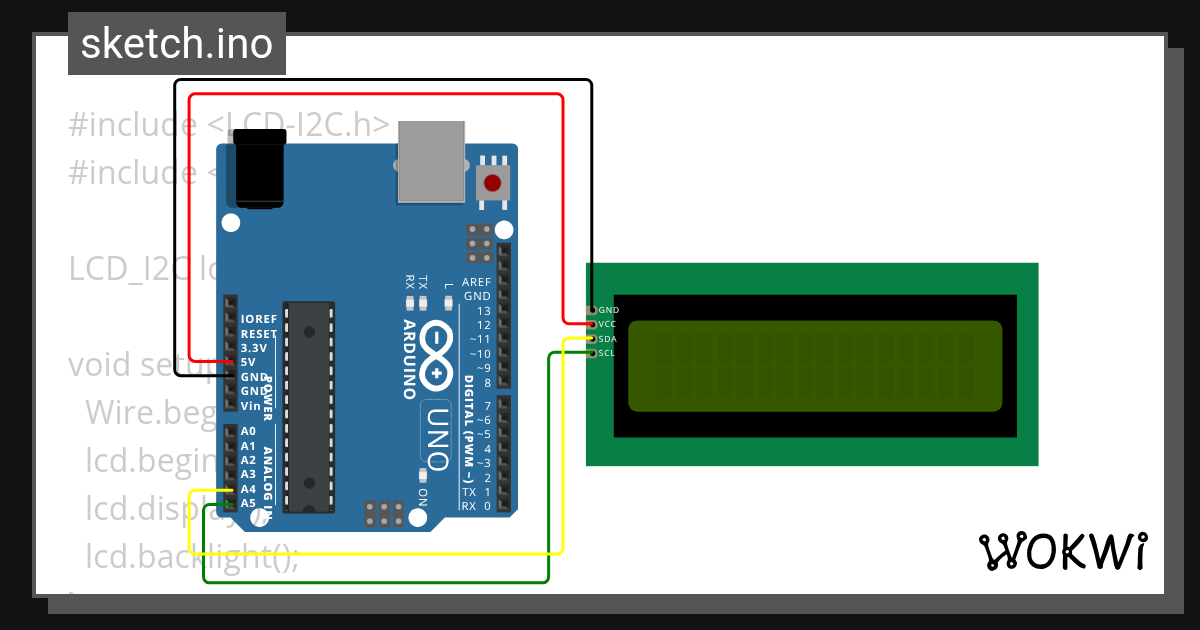 UNO-LCD - Wokwi ESP32, STM32, Arduino Simulator