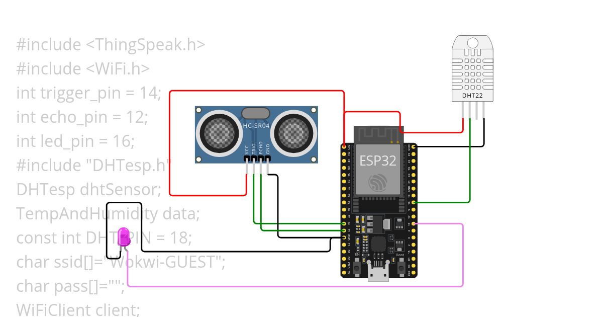 ultrasonic sensor taskusing and wifi cloud by drago team simulation