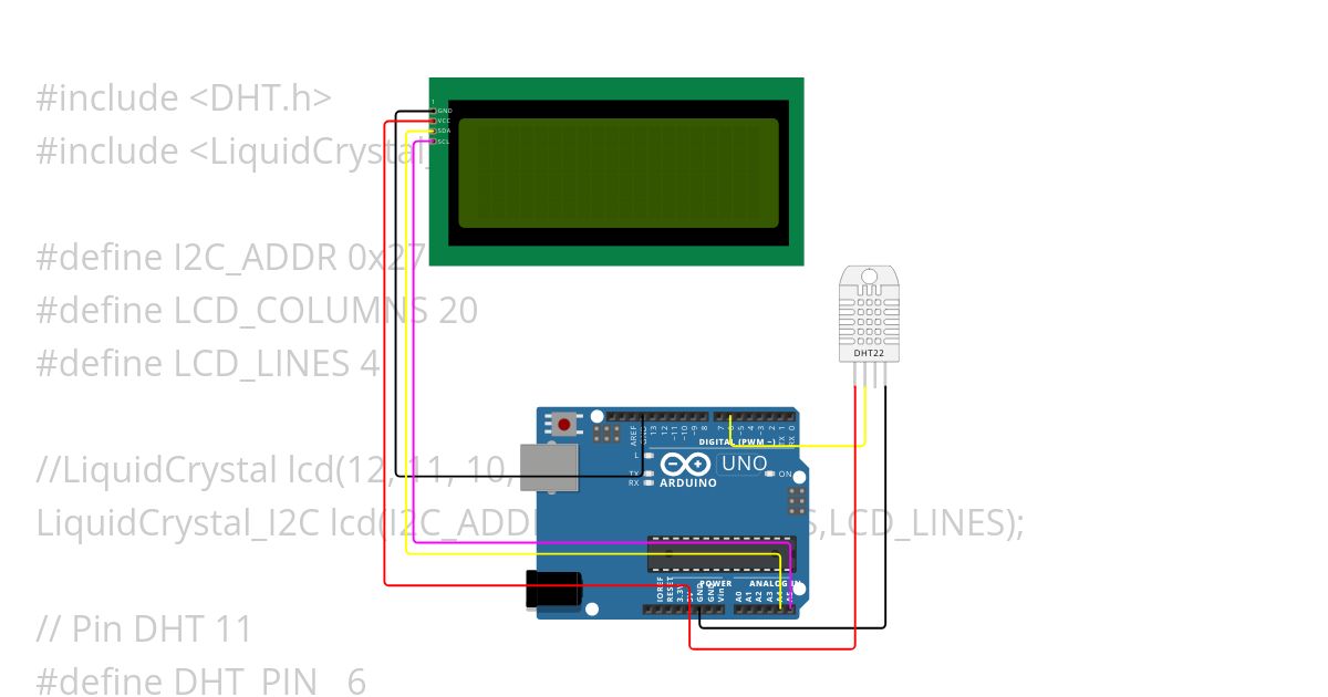 DHT22 ARDUINO UNO simulation