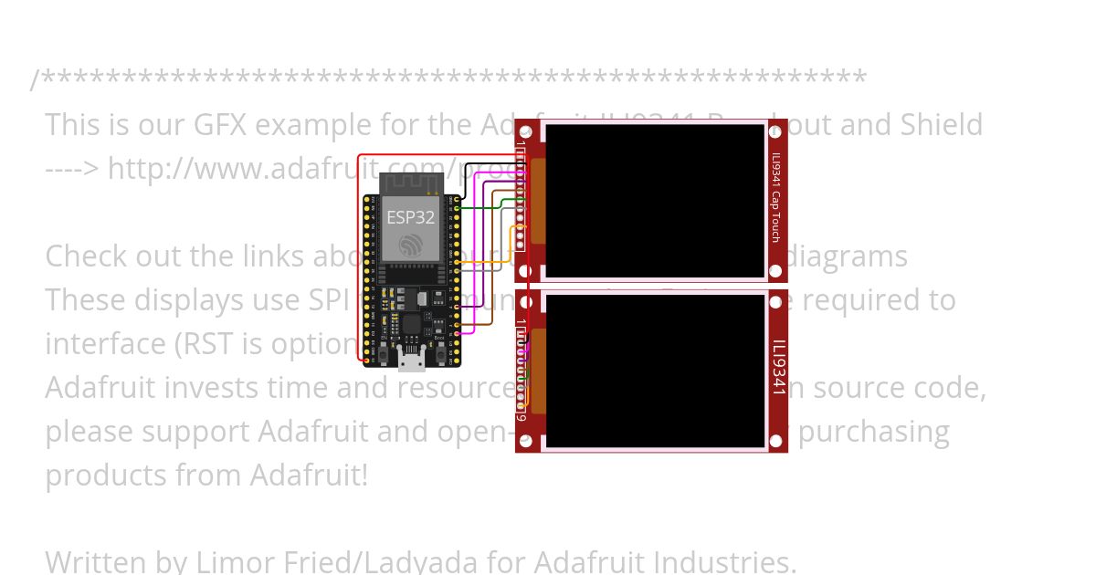ESP32 Screen Test Muster simulation