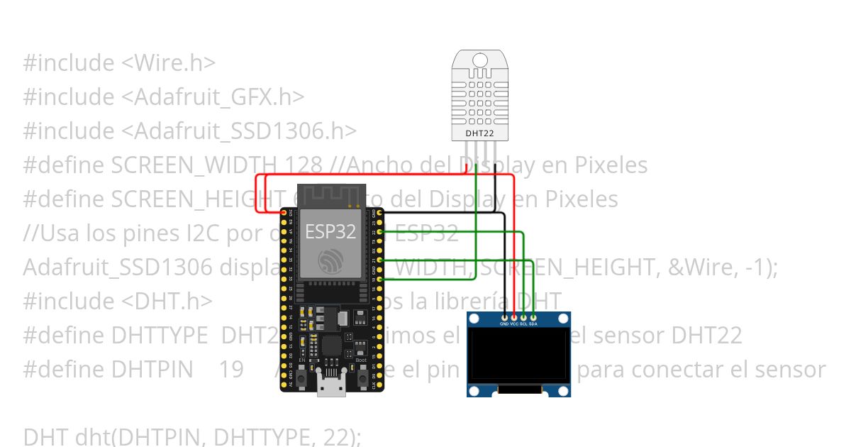 Ejercicio No 5 - DHT22 y OLED con ESP32  simulation