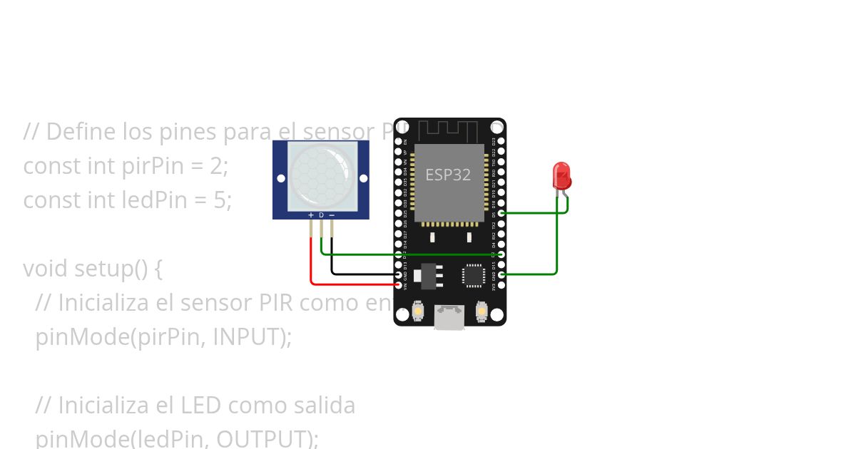 ESP32 Y SENSOR PIR simulation