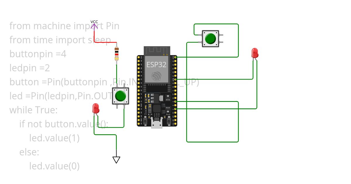 PUSH BUTTON&LED simulation