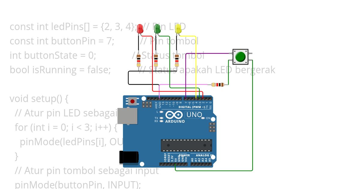 LED Kanan Kiri + button simulation