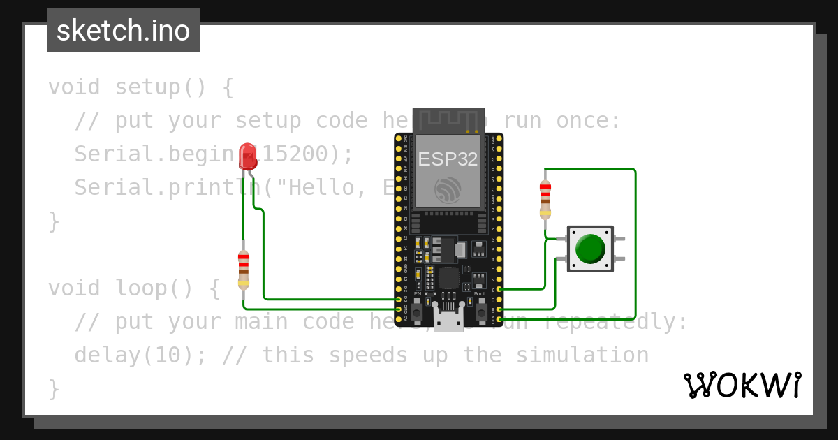 Test Tombol - Wokwi ESP32, STM32, Arduino Simulator