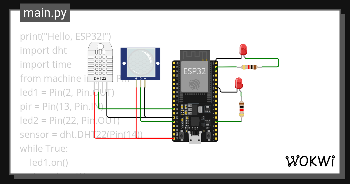 sensor ESP32 - Wokwi ESP32, STM32, Arduino Simulator