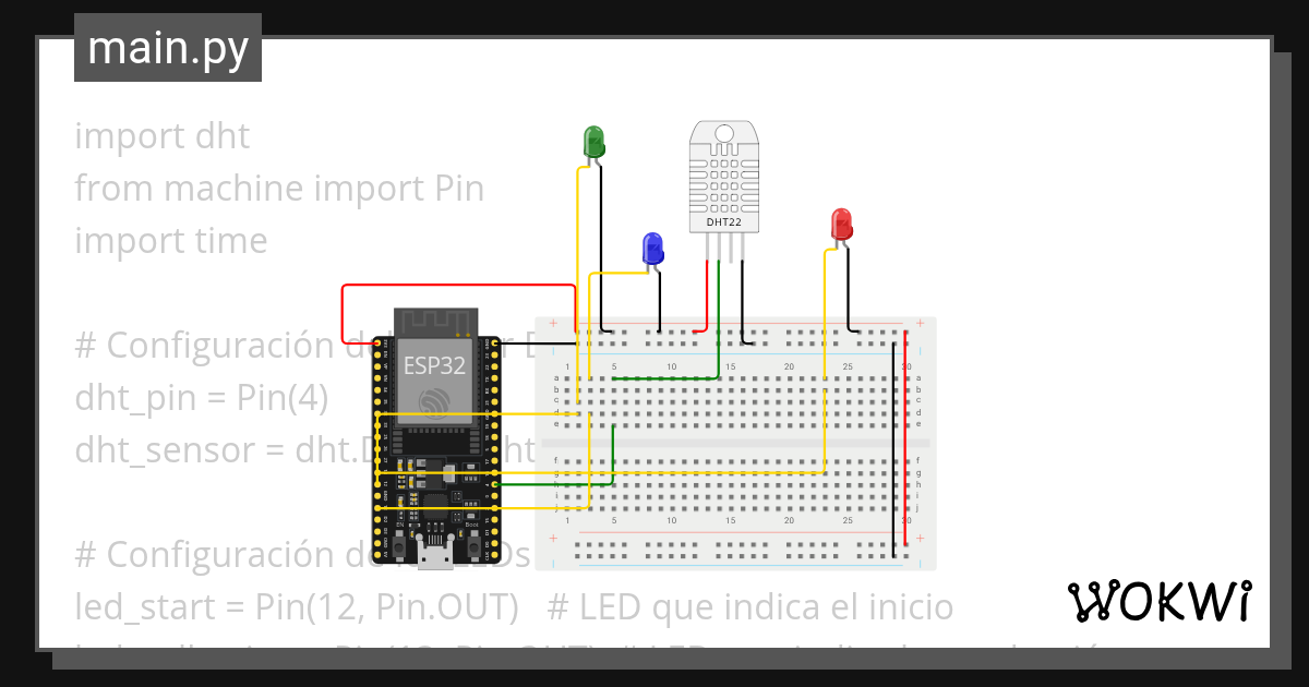 Sensor DHT22 - Wokwi ESP32, STM32, Arduino Simulator