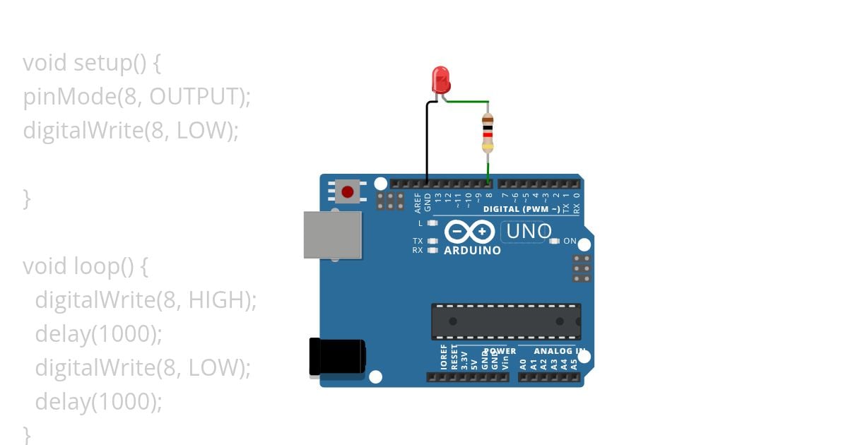 VIGOR ARDUINO ( Lampu Berkedip) simulation