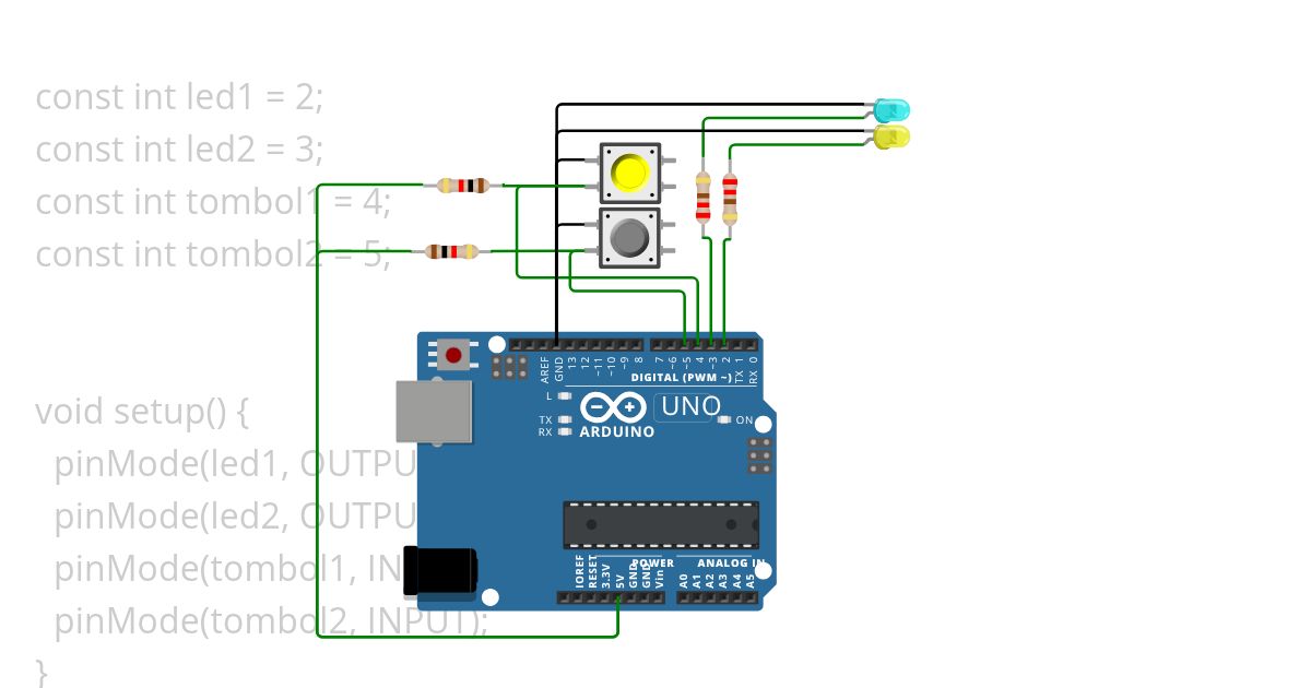 PushButton LED simulation