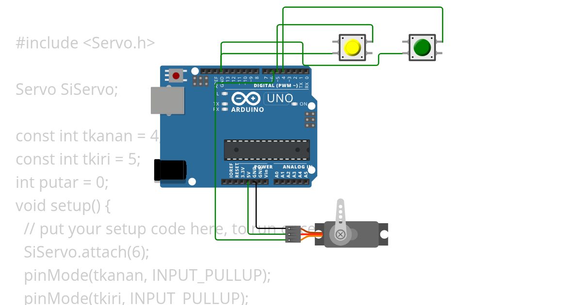 PushButton-Arduino Single Servo  simulation