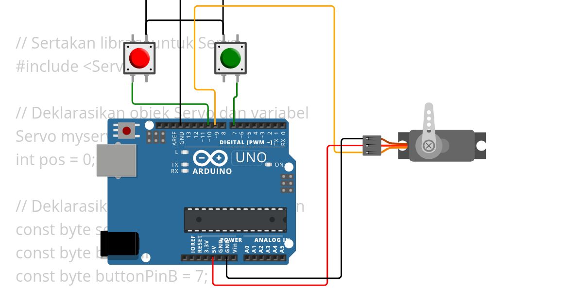 arduino servo pushbutton simulation