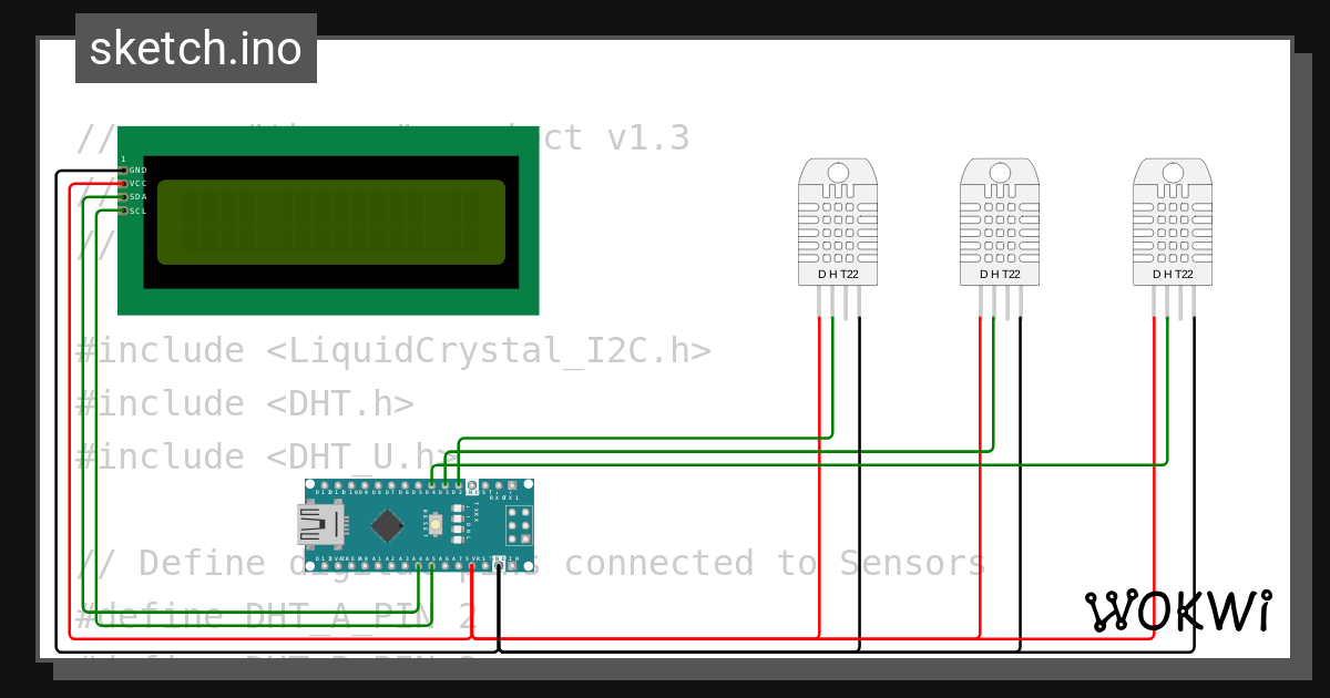 nano_thermo_1.3_dht22_lcd1604 - Wokwi ESP32, STM32, Arduino Simulator