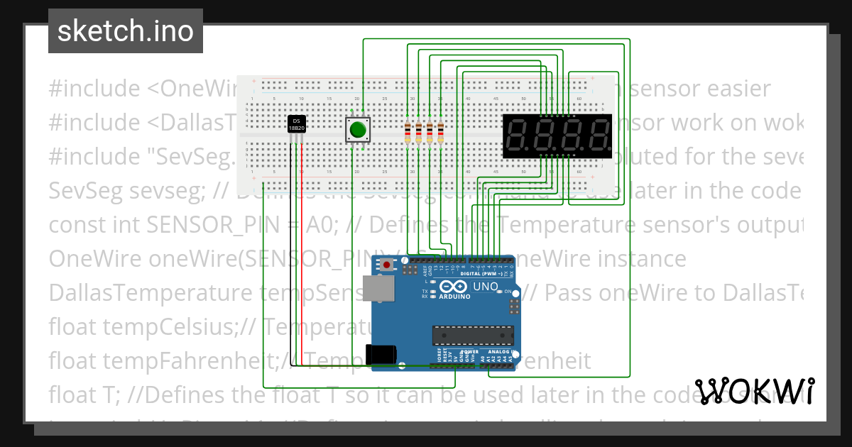 Temperature Sensor - Wokwi ESP32, STM32, Arduino Simulator
