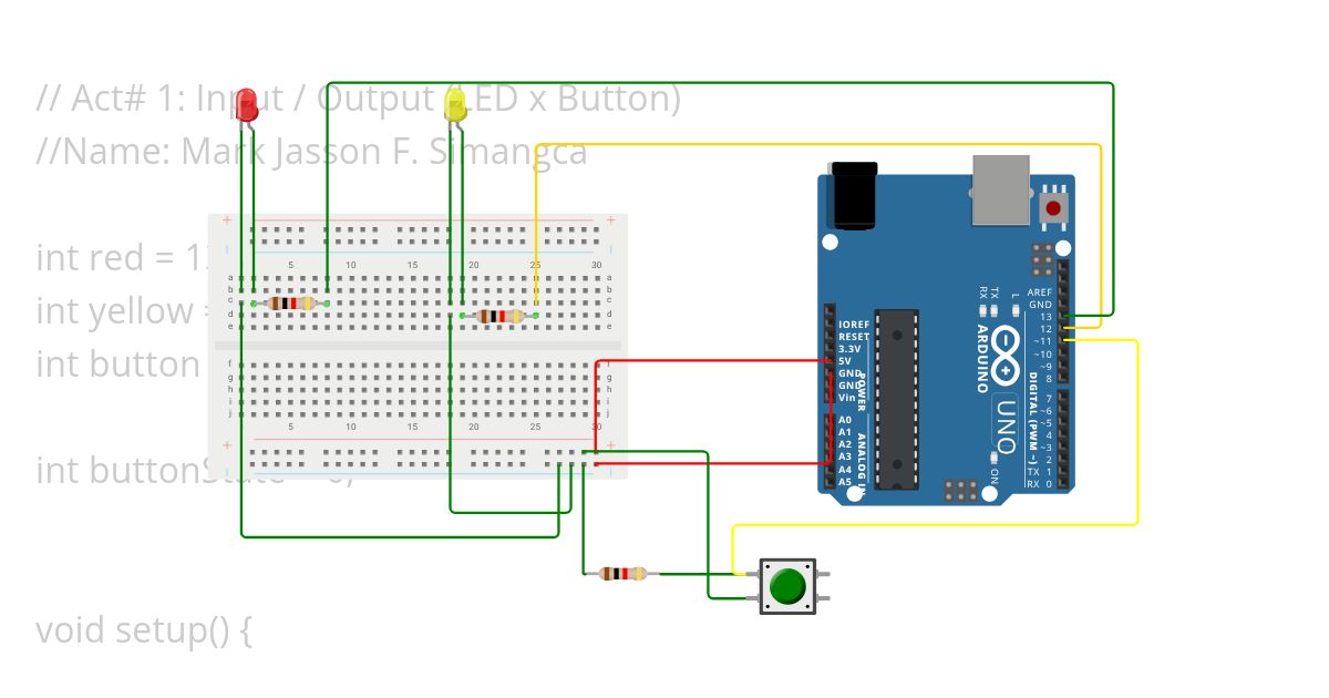 Act# 1: Input / Output (LED x Button) simulation