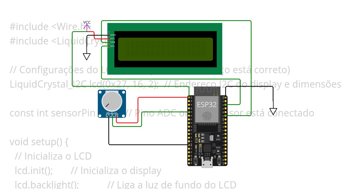 Leitura de Temperatura com ADC e Exibição no Display simulation