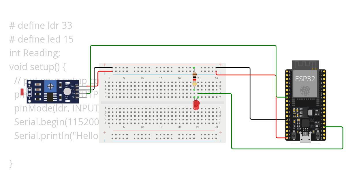 led with ldr simulation