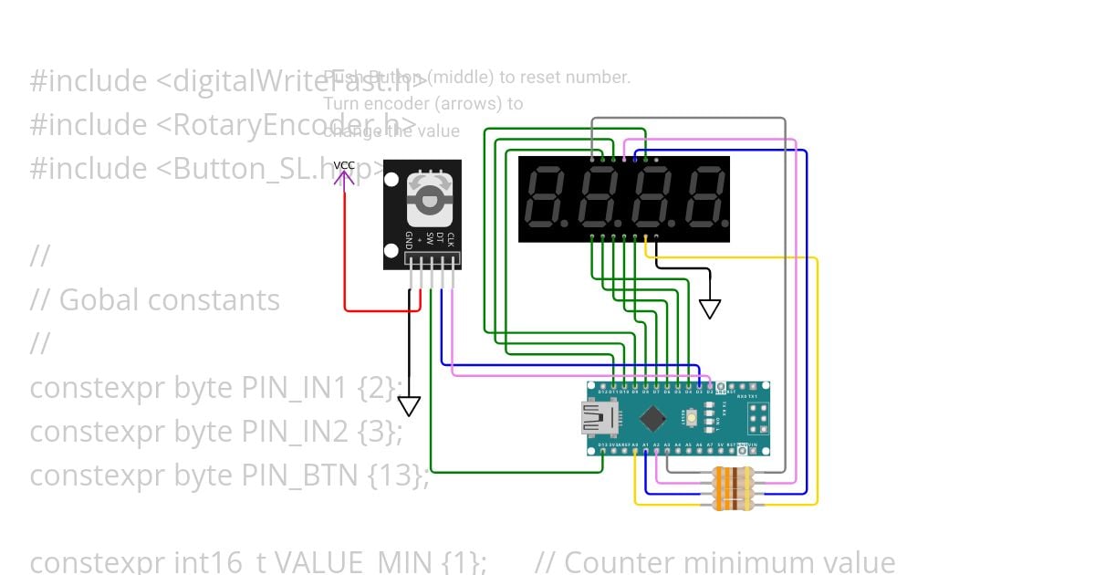 7-Segment LED - Encoder simulation