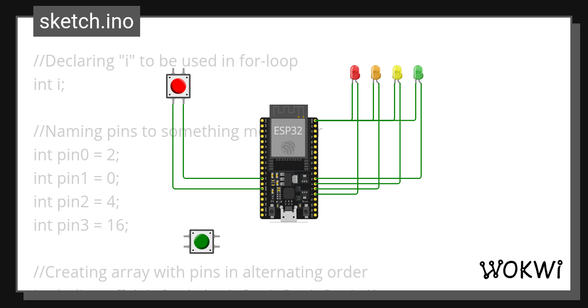 Light project 1 - Wokwi ESP32, STM32, Arduino Simulator
