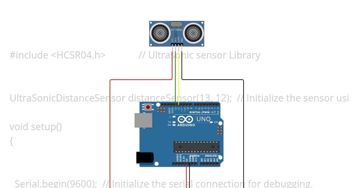 Basic Distance Measure using HC-SR04 simulation