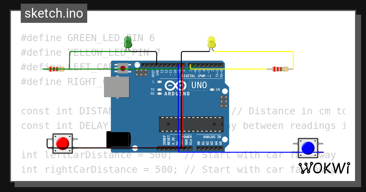 Smart Traffic Mirror 2 Copy - Wokwi ESP32, STM32, Arduino Simulator