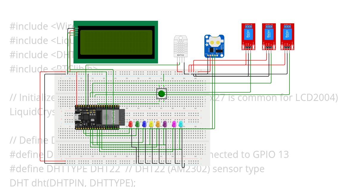 Prj.27 LCD dht  rtc relay Button simulation