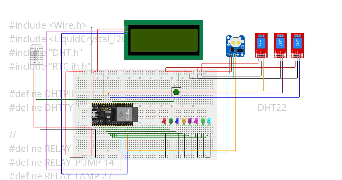 prj27.3 lcd dht rtc relay button millis Function simulation