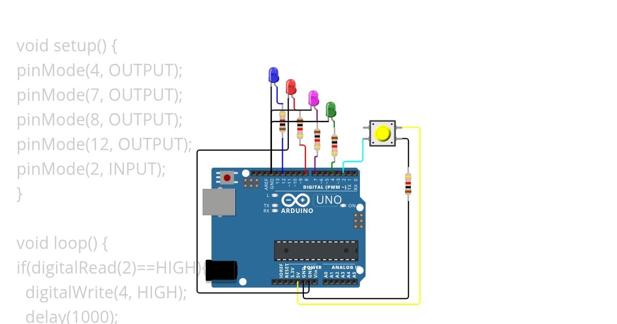 VIGOR Push Button dan SATU Lampu simulation