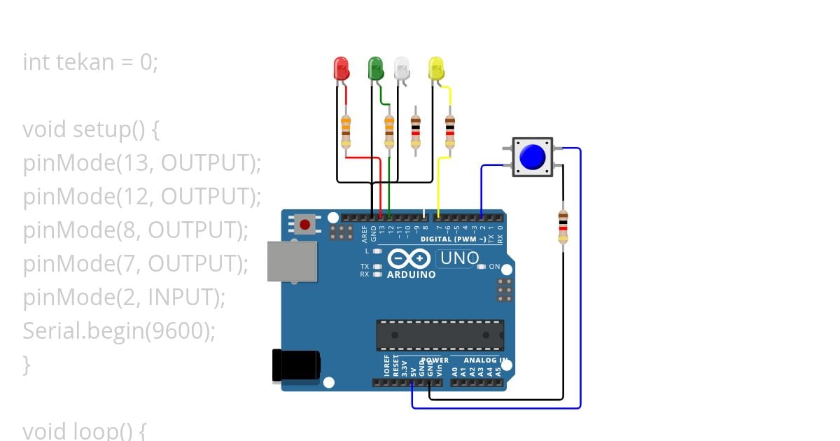 VIGOR Push Button dan Dua Lampu simulation