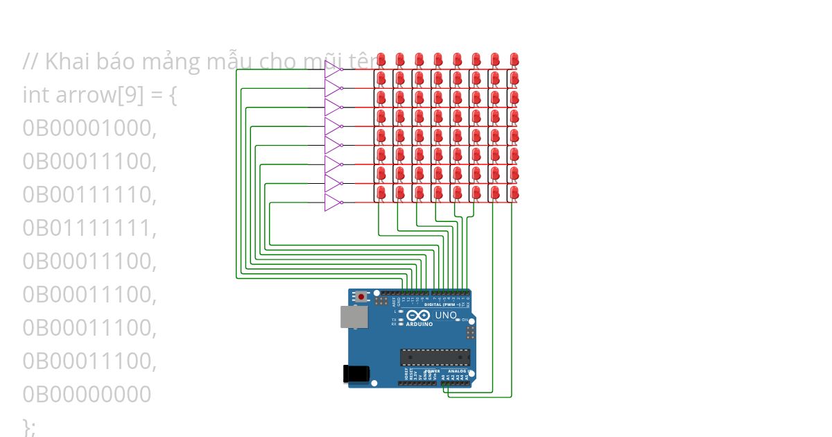 Arduino - Led Matrix 8x8 - Minh Exer - P3  simulation