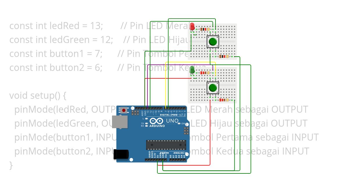 PUSH BUTTON LED simulation