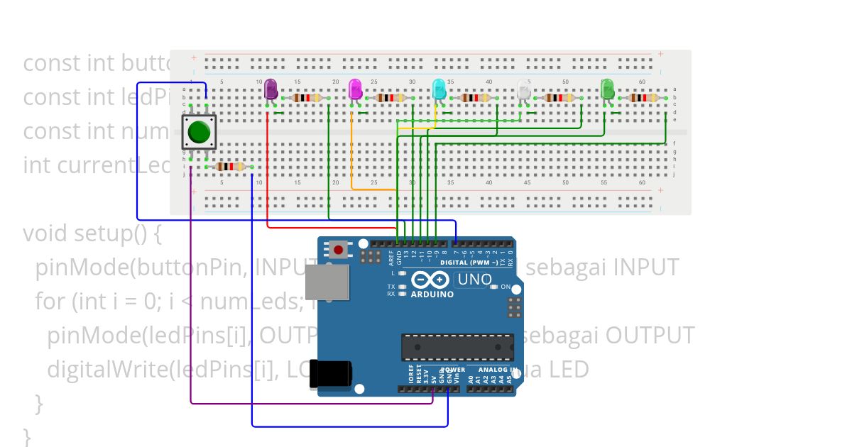 LED SCROLL PUSH BUTTON simulation