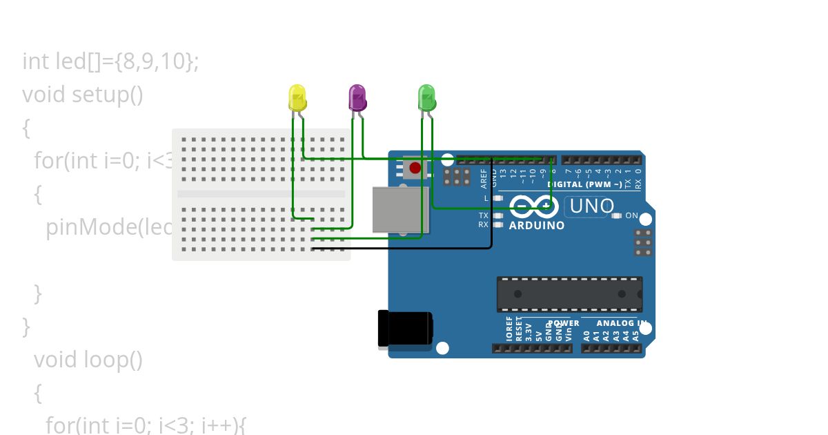 multiple led blink simulation