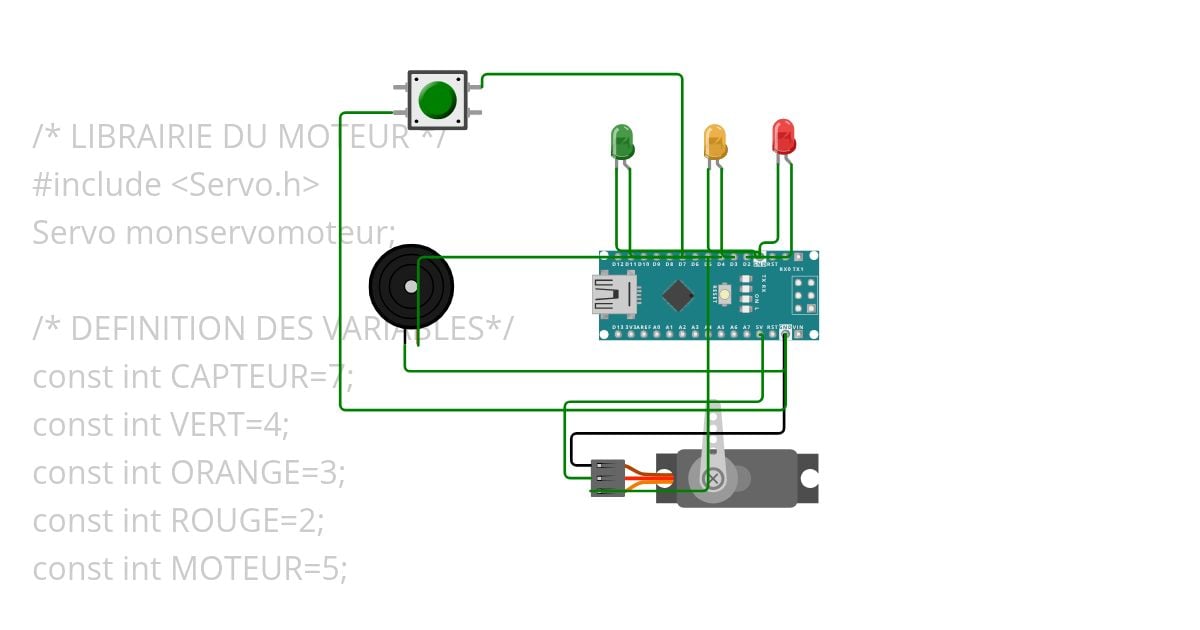 Feu Tricolore avec Barriere sonore  simulation