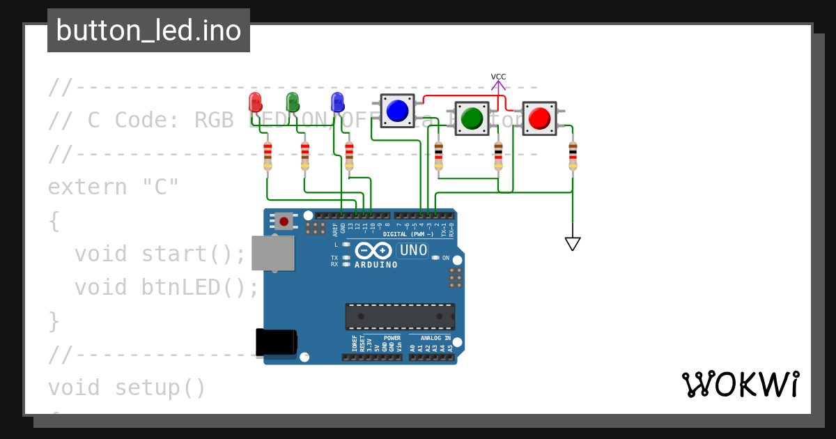 button_led.ino - Wokwi ESP32, STM32, Arduino Simulator
