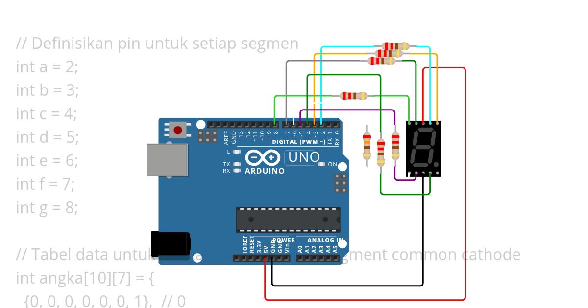 seven segment analog simulation