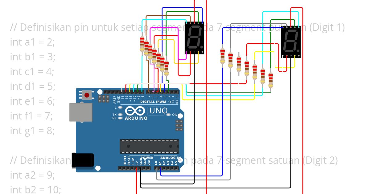 SEVEN SEGMENT 2 DIGIT simulation
