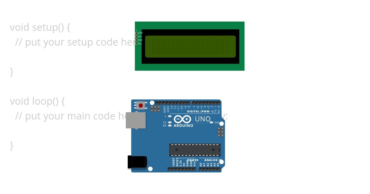 LCD 16x2 I2C w Uno Template simulation