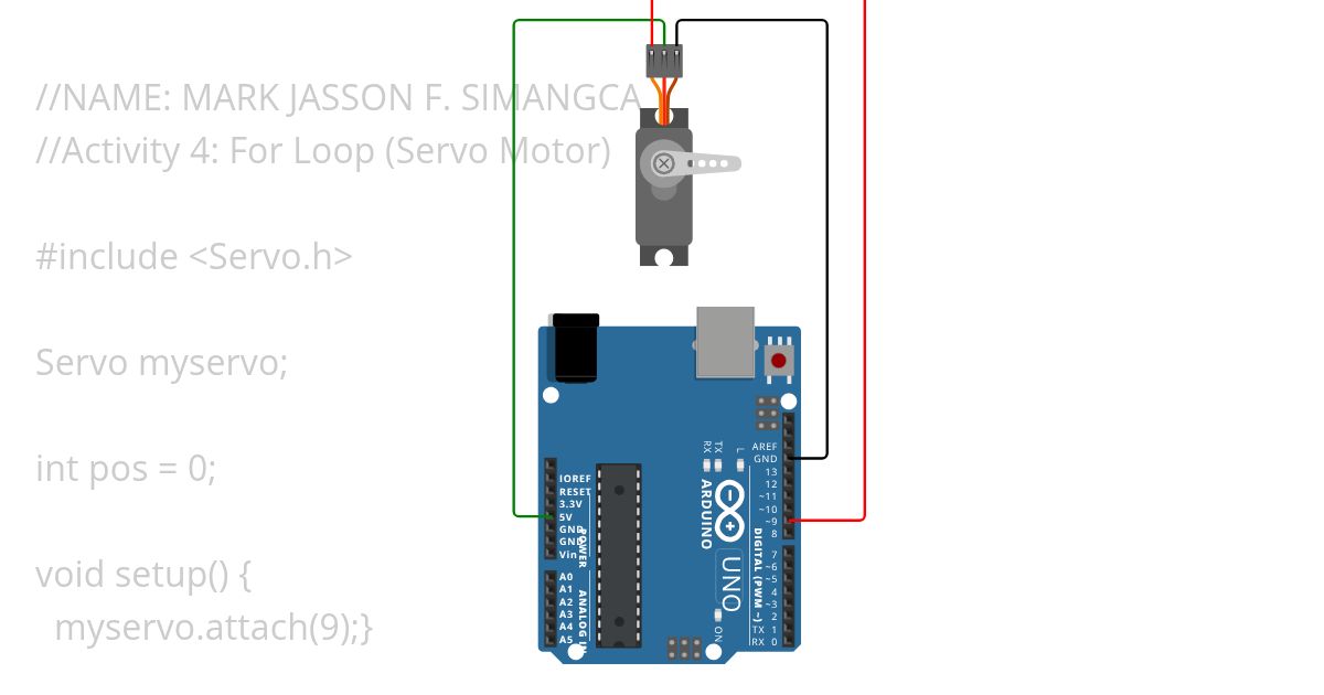 Activity 4: For Loop (Servo Motor) simulation