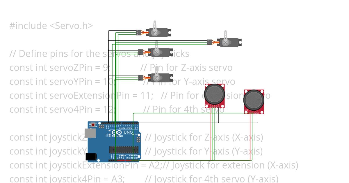 3 axis robot arm  done  4 servos  simulation