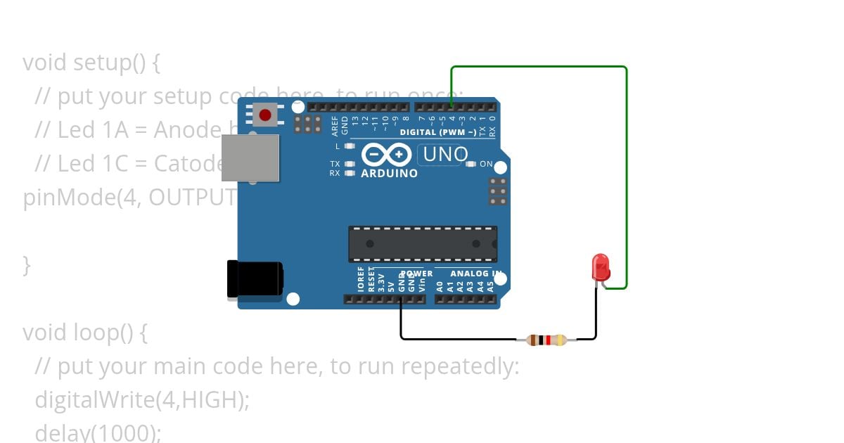 ARDUINO VIGOR ( Loop berkedip) simulation