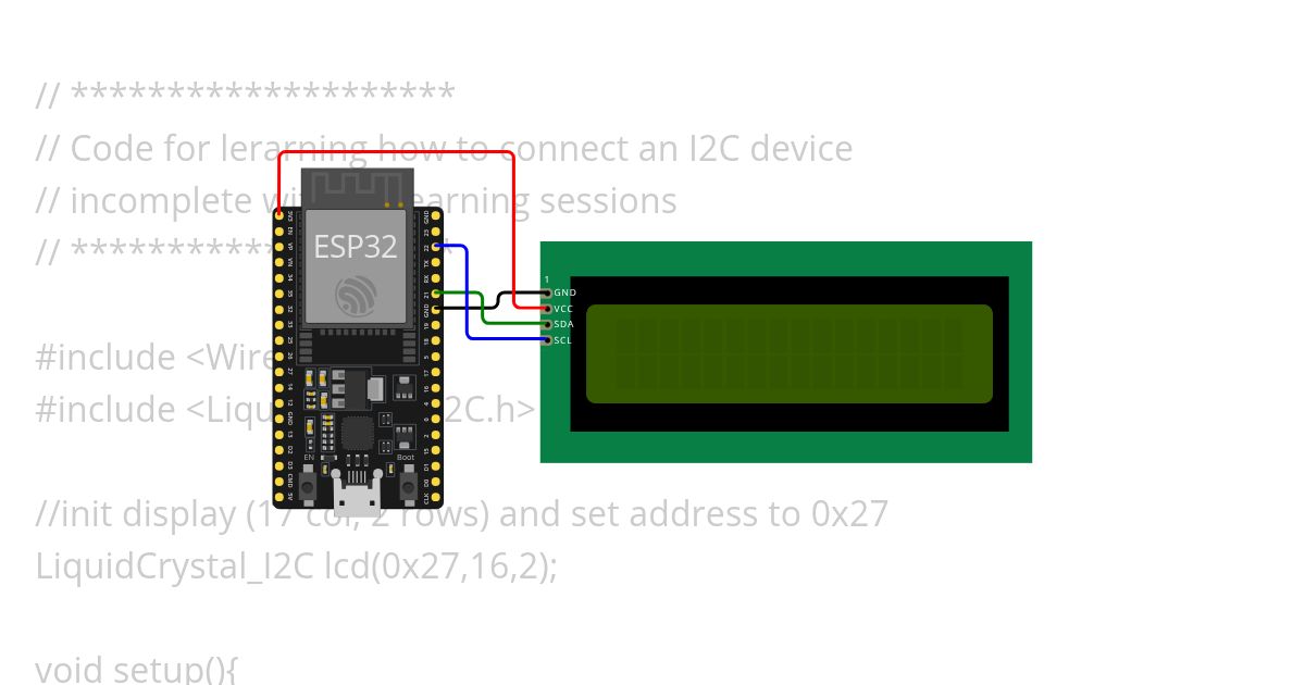Lesson I2C and output LCD 16x2 simulation
