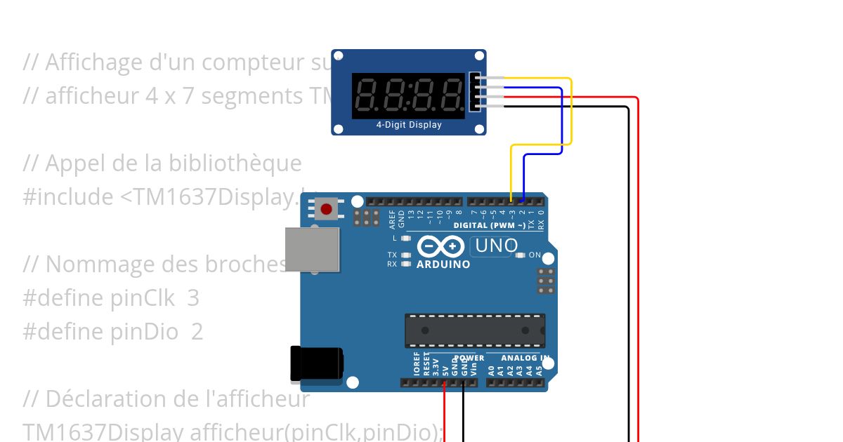 TM1637 Compteur simulation