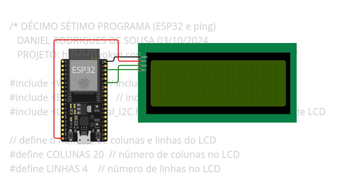 DÉCIMO SÉTIMO PROGRAMA (ping) - IoT e Aplicações FATEC Itaquera simulation