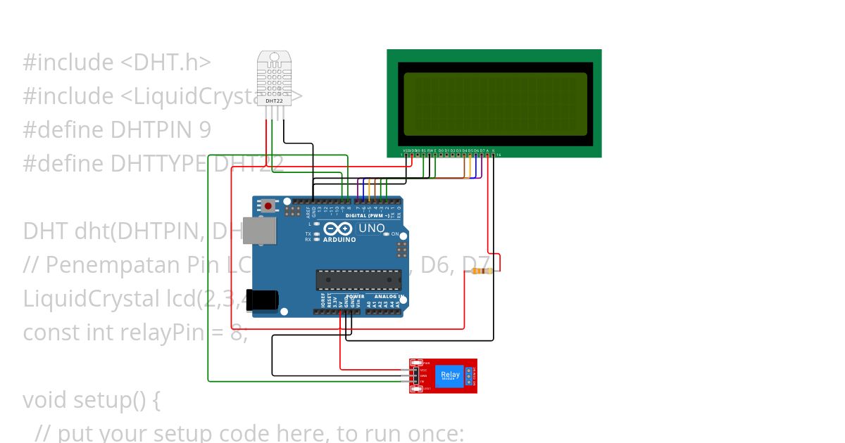 Project Pendeteksi Suhu & Kelembaban Udara Justin Melvino simulation