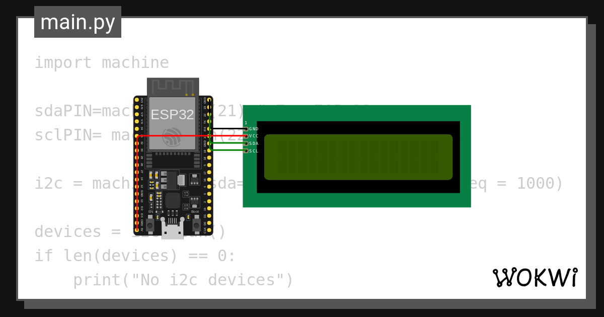 Lab -3 i2c - Wokwi ESP32, STM32, Arduino Simulator