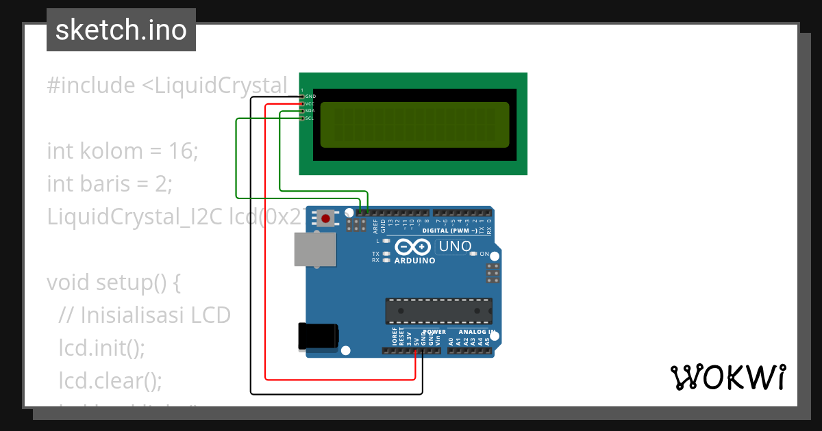 Belajar Wokwi LCD TJ - Wokwi ESP32, STM32, Arduino Simulator