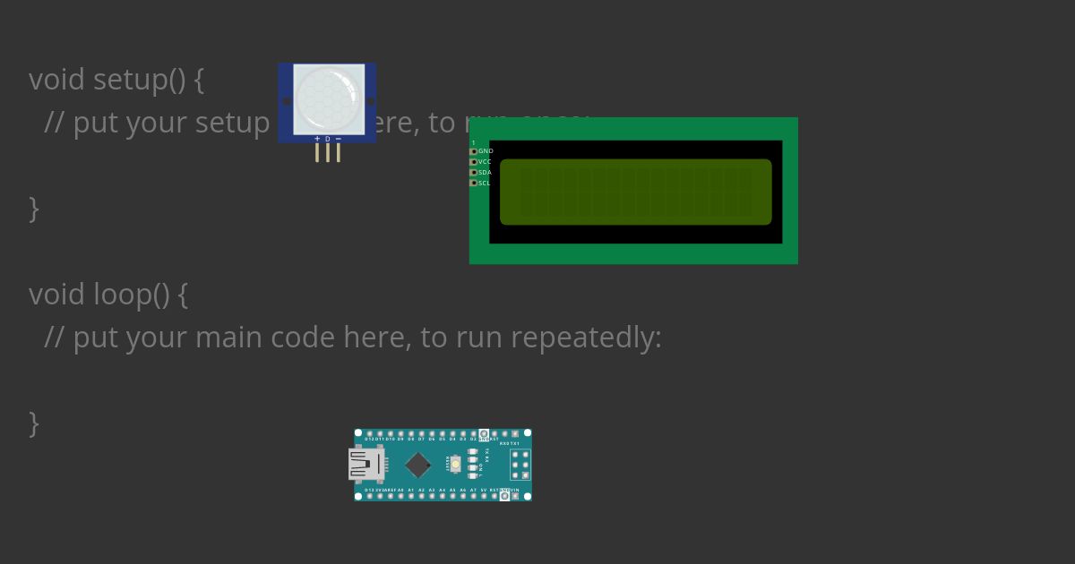 Group work of three with PIR, LCD and Buzzer