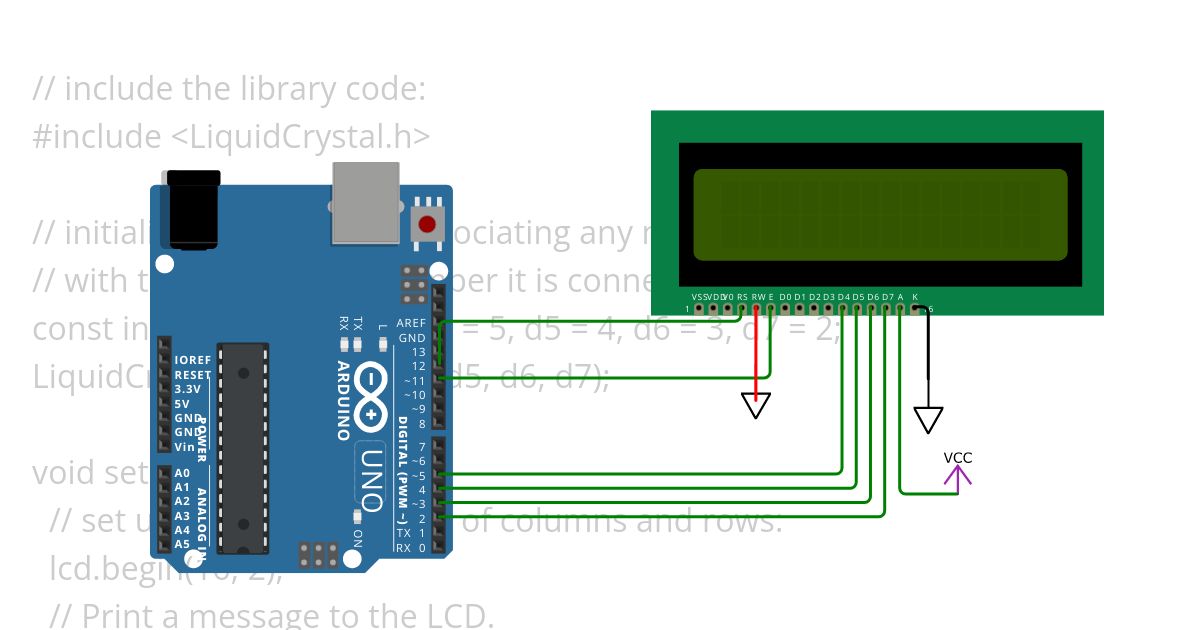 ardunio_lcd16x2 simulation