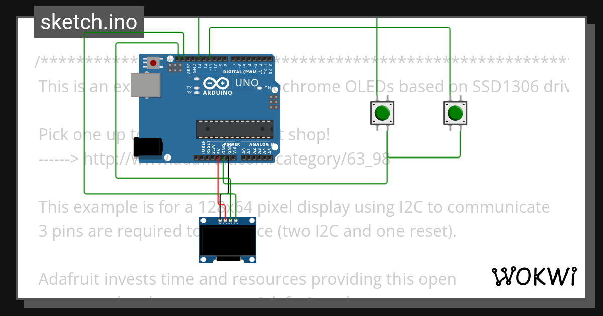 OLED - Wokwi ESP32, STM32, Arduino Simulator